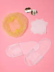 Комплект для солярия женский (стикини, тапочки спанбонд, салфетка 10х10 см - 3 штуки, шапочка-шарлот