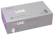 ESTEL Перчатки нитриловые ESTEL M’USE одноразовые с текстурой на пальцах (сиреневые, XS), NLXS34