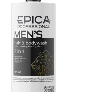 EPICA Professional Men's 3 in 1 Универсальный мужской шампунь для волос и тела, 1000 мл, 91391