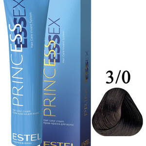 3/0 Крем-краска ESTEL PRINCESS ESSEX, темный шатен 60 мл, PE3/0